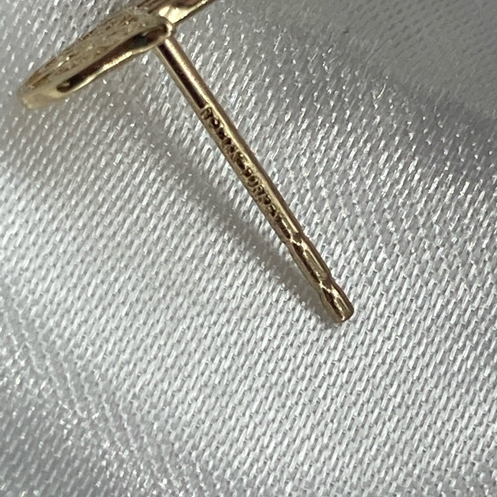 14k Yellow Gold Hand of Hamsa Earrings - Picture 4 of 4
